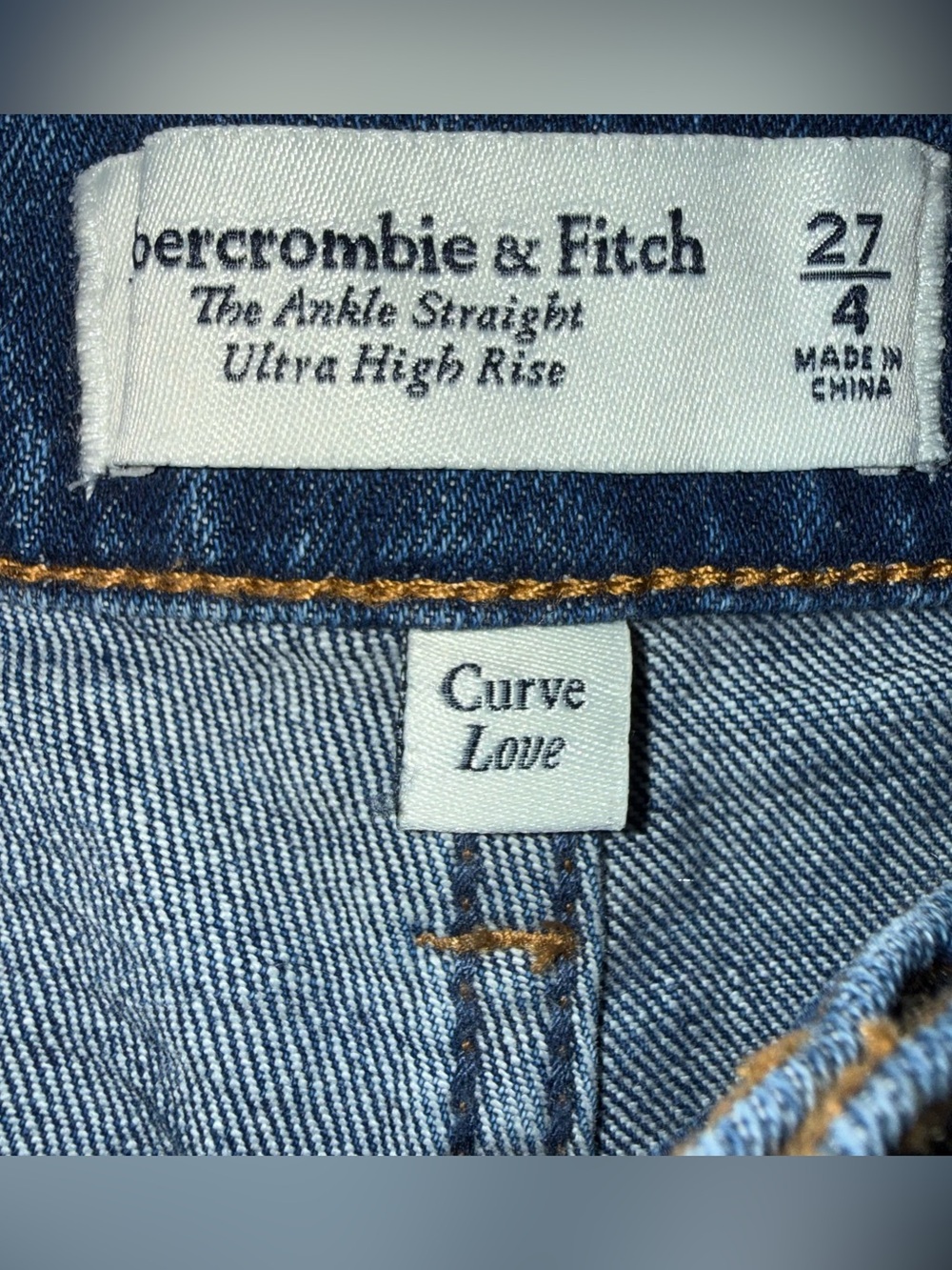 Abercrombie & Fitch Curve Love Ultra High Rise Ankle Straight Jeans women’s 4/27 - Picture 9 of 10